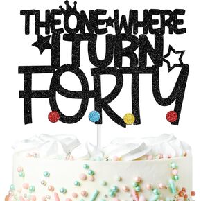 The One Where I Turn Forty Cake Topper, Legend Sine 1984/Cheers to 40 Years, Funny 40th Birthday Party Decoration Supplies