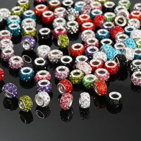 100Pcs 12mm Crystal Rondelle Spacer Beads for Pens Making Rhinestone Beads for Bracelets Jewelery Making (12mm Mixed Color)