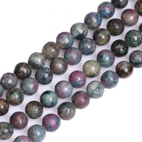 GEM-Inside 10mm A Grade Natural Dumortierite Gemstone Semi Precious Dark Blue Round Beads for Jewelry Making 15"