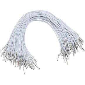 WHYHKJ 80PCS Metal Barbed Elastic Cord 1.5x30 Hat Elastic Fixing Cord Lanyard for Masks Masks Bookbinding Menus Books Notebooks Organ Bags Elastic Barbed Lanyard White