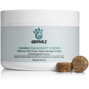 CHERLZ DOG COMMAGE PTHES: TEECIET REFIECT REFIECT & TRAVEL TEPARS - K9 مهدئًا مضغًا ناعمًا لتعزيز الاسترخاء في القفص والنوم والاستمالة - الولايات المتحدة الأمريكية مصنوعة من مكونات من الدرجة البشرية 90