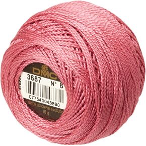 DMC 116 8-3687 Pearl Cotton Thread Balls, Mauve, Size 8