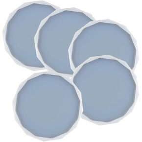 5Pcs Diamond Edge Heart Shape Epoxy Mold DIY Resin Casting Heart Base Coaster Silicone Mold, Medium Size 4.7" x 4"