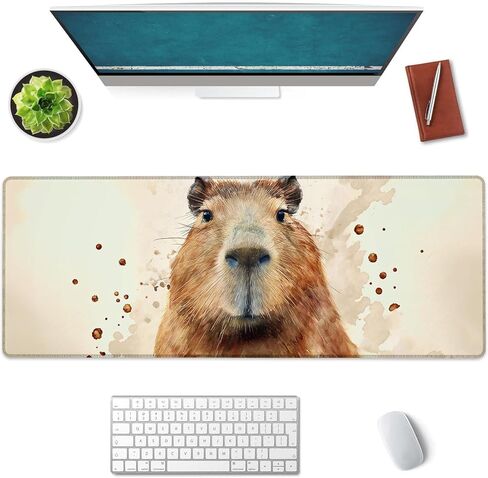 capybara لوحة الماوس الكبيرة ، وسادة الماوس للألعاب ، وقاعدة المطاط غير المنقولة ، وملحقات المكتب ، وحصيرة المكتب ، وموسى الحيوانات للمدرسة ، والعمل ، وهدايا ديكور المنزل 31.5 "× 11.8" in Kuwait