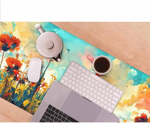 Phoenix Bird Risen from The Ashes Desk Mat Large Mouse Pad Fire Burning Spread Wide Wings Gold Full Extended Gaming Computer Keyboard Mousepad for Home,Office 35.4"X15.7" in Saudi Arabia