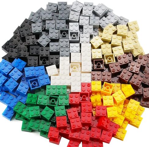 Feleph 2x2 Bricks 400 Pieces Multicolored Classic Parts Building Creative Play Blocks Set Toy Basic Accessories Compatible with 3003 Major Brick Brands (Multicolored) in Kuwait
