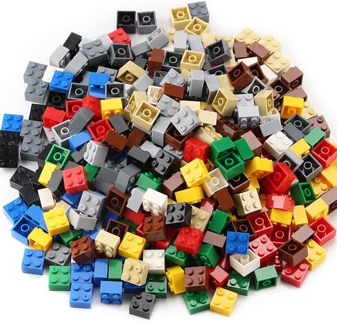 Feleph 2x2 Bricks 400 Pieces Multicolored Classic Parts Building Creative Play Blocks Set Toy Basic Accessories Compatible with 3003 Major Brick Brands (Multicolored) in Kuwait