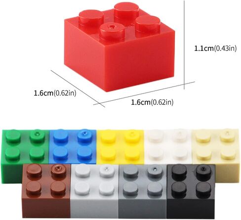 Feleph 2x2 Bricks 400 Pieces Multicolored Classic Parts Building Creative Play Blocks Set Toy Basic Accessories Compatible with 3003 Major Brick Brands (Multicolored) in Kuwait