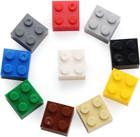 Feleph 2x2 Bricks 400 Pieces Multicolored Classic Parts Building Creative Play Blocks Set Toy Basic Accessories Compatible with 3003 Major Brick Brands (Multicolored) in Kuwait