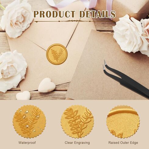 ملصقات ختم الشمع الذهب Ahier ، 100 جهاز كمبيوتر ، لاصق ذاتي ، مقاوم للماء ، للدعوة ، المظلات ، غلاف الهدايا ، عيد الميلاد in Kuwait