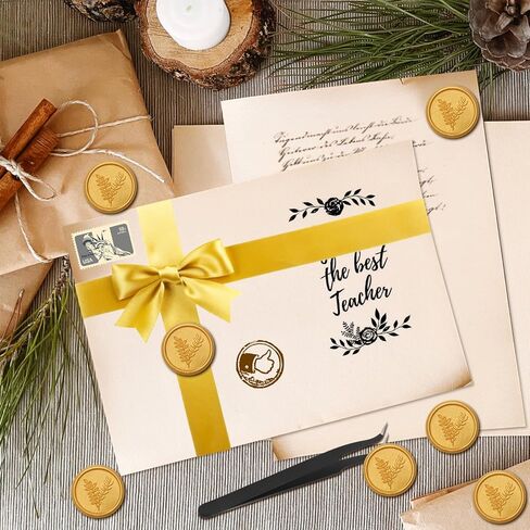 ملصقات ختم الشمع الذهب Ahier ، 100 جهاز كمبيوتر ، لاصق ذاتي ، مقاوم للماء ، للدعوة ، المظلات ، غلاف الهدايا ، عيد الميلاد in Kuwait