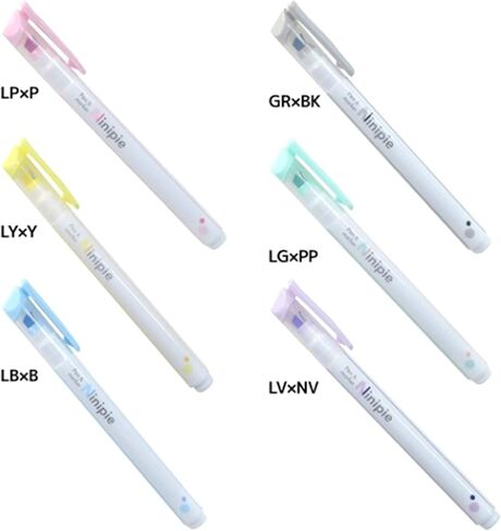 SUN-STAR Ninipie Pen & Marker Light Pink, Light Yellow, Light Blue, Gray, Light Green and Light Violet - 6 Mild Colors Set (Authentic Hologram for US and EU Only) in Saudi Arabia