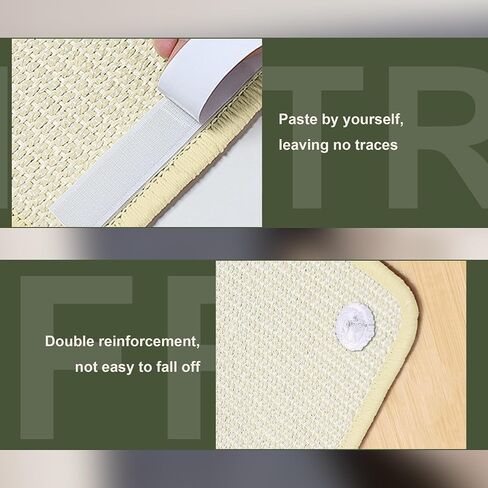 Cat Scratching Mat Sisal, 2 Packs Natural Sisal Fabric 23.6" x 15.8" Cat Scratching Pad with Cute Playing Toy and Spiral Nails, Cat Scratching Wall Scratchers for Fabric Sofa Chair (2Pcs,White) in Saudi Arabia
