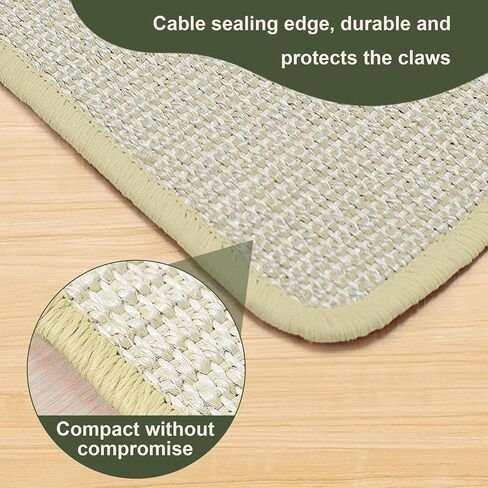 Cat Scratching Mat Sisal, 2 Packs Natural Sisal Fabric 23.6" x 15.8" Cat Scratching Pad with Cute Playing Toy and Spiral Nails, Cat Scratching Wall Scratchers for Fabric Sofa Chair (2Pcs,White) in Saudi Arabia