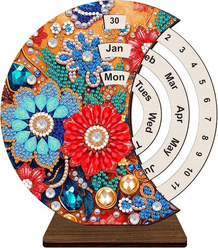 زخارف اللوحة الماس F -Canlan 5D - تقويم عباد الشمس سطح المكتب Diamond Art Painting by Numbers Flowers Talendar Decortop Diamond Art Kits for Room Decor (19x18 cm) in Kuwait