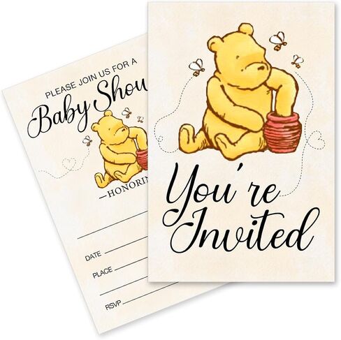 Pooh Bear Baby Shower Invitations Pooh Bear Baby Boy Shower Invitations, 20 Invites with Envelopes in Kuwait