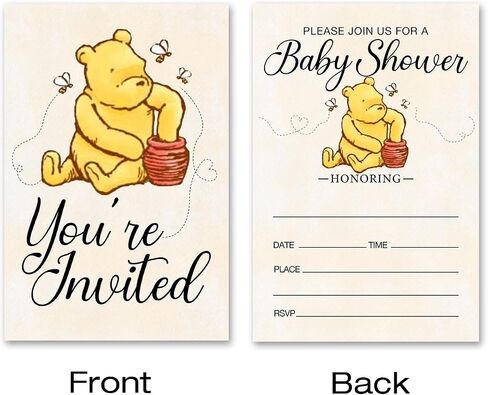 Pooh Bear Baby Shower Invitations Pooh Bear Baby Boy Shower Invitations, 20 Invites with Envelopes in Kuwait