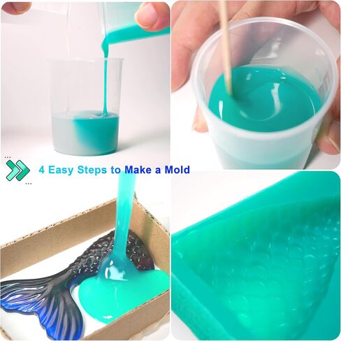 BBDINO Silicone Mold Making Kit Super Elastic Liquid Silicone for Mold Making 70.6 oz, Fast Cure Soft Mold Making Silicone Rubber for Casting Resin Molds/Silicone Molds/Jewelry Molds/Soap Molds in Kuwait