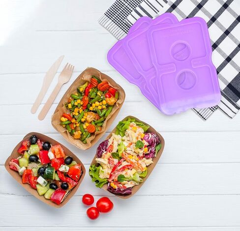 Healthy Packers Reusable Ice Packs for Lunch Boxes - Long Lasting Slim Freezer Packs, Thin Non-Toxic BPA-Free Hard Gel Ice Blocks for Coolers, Kids & Adults Lunch Bags, Travel, Camping, Food Storage in Saudi Arabia