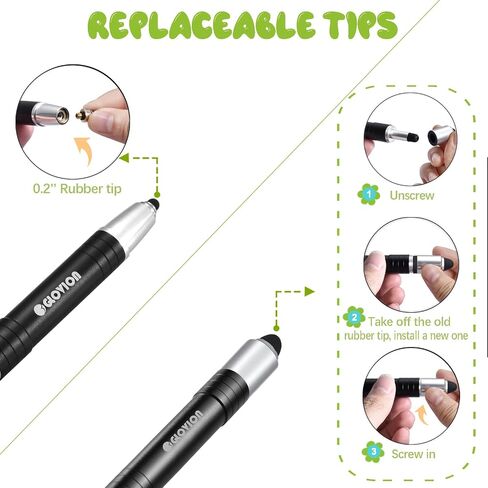 Stylus Pen for ipad iPhone Capacitive Stylist with Magnetic Cap, Touch Screens Stylus Pens for Kids Tablets All Touch Screen Devices - Black in Saudi Arabia