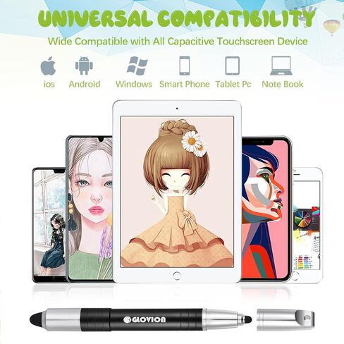 Stylus Pen for ipad iPhone Capacitive Stylist with Magnetic Cap, Touch Screens Stylus Pens for Kids Tablets All Touch Screen Devices - Black in Saudi Arabia