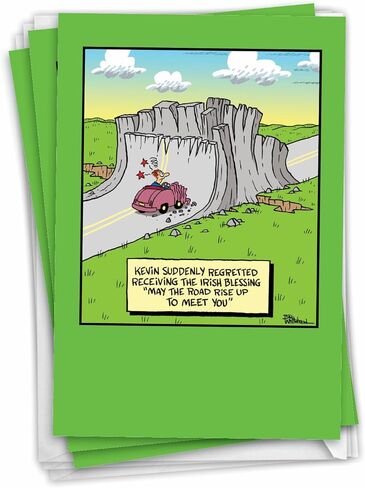 NobleWorks Pack of 3 Funny St. Patrick's Day Greeting Cards with Envelopes (1 Designs, 3 Each) May The Road Rise Up C5206SPG-C3x1 in Saudi Arabia