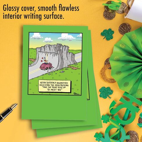 NobleWorks Pack of 3 Funny St. Patrick's Day Greeting Cards with Envelopes (1 Designs, 3 Each) May The Road Rise Up C5206SPG-C3x1 in Saudi Arabia
