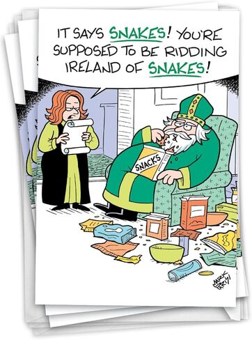 NobleWorks Pack of 3 Funny St. Patrick's Day Greeting Cards with Envelopes (1 Designs, 3 Each) May The Road Rise Up C5206SPG-C3x1 in Kuwait
