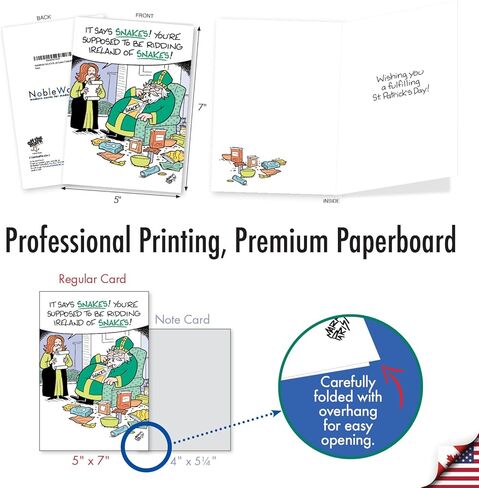 NobleWorks Pack of 3 Funny St. Patrick's Day Greeting Cards with Envelopes (1 Designs, 3 Each) May The Road Rise Up C5206SPG-C3x1 in Kuwait