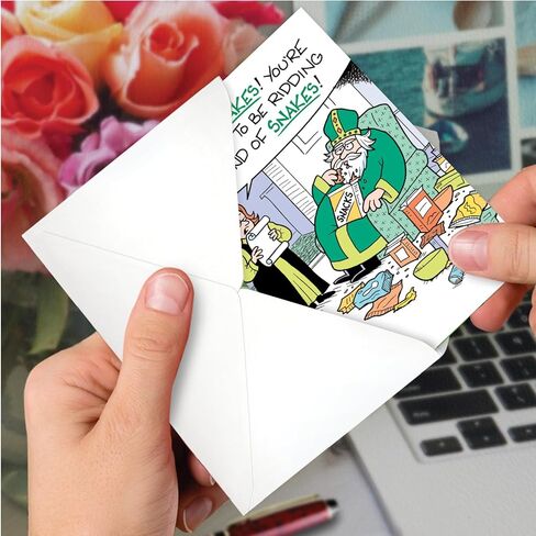 NobleWorks Pack of 3 Funny St. Patrick's Day Greeting Cards with Envelopes (1 Designs, 3 Each) May The Road Rise Up C5206SPG-C3x1 in Kuwait