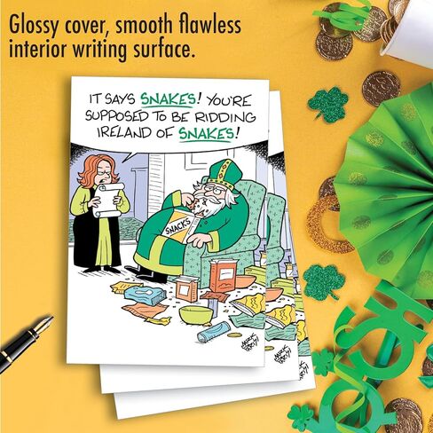 NobleWorks Pack of 3 Funny St. Patrick's Day Greeting Cards with Envelopes (1 Designs, 3 Each) May The Road Rise Up C5206SPG-C3x1 in Kuwait
