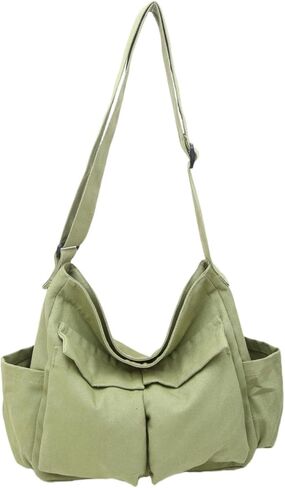 Vintage Canvas Messenger Bag for Women & Men School Large Laptop Bag with Multiple Pockets Shoulder Tote Bag in Saudi Arabia