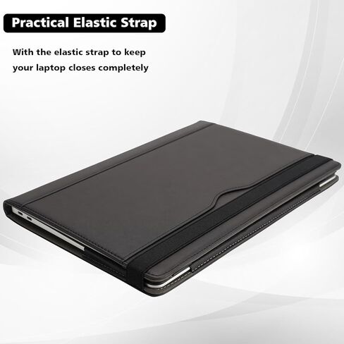 TYTX Compatible with MacBook Air Case 13.6 Inch, PU Leather MacBook Case fits for Model Release M3 A3113 M2 A2681 with Touch ID 2022 2023 2024, with Pocket for Papers (Black) in Kuwait