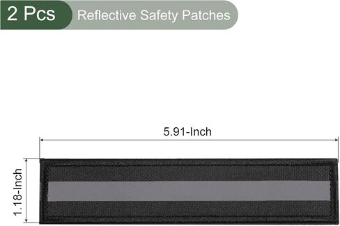 YOKIVE 2 Pcs Reflective Safety Patches, Hook and Loop Fastener Safety Mark Appliques, Great for Outdoor, Night, Daily Use (Green, 1x6-Inch) in Saudi Arabia