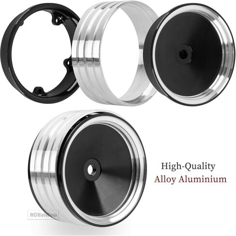Metal 1.9 "Beadlock RC Wheels for 1/10 TRX4 AXIA1 SCX10 III 90446 D90 RC Crawler ، alloy 1.9 Beadlock Wheels 1.9 Beadlock Rim ، 4pcs ، Black in Saudi Arabia