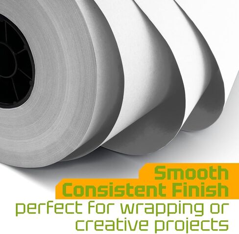 USA Made 18" x 8640" (720 ft) White Kraft Paper Roll, Large Size, Extra Thick 45 Lbs – American Quality Colored Kraft Paper for School, Gift Wrapping, Bulletin Board – Fits Most Dispensers in Saudi Arabia