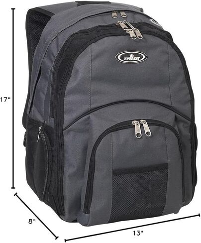 Everest Luggage Laptop Computer Backpack, Charcoal/Black, Charcoal/Black, One Size in Saudi Arabia