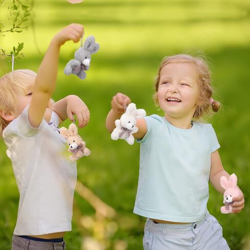 Zomiboo 12 PCS Easter Bunny Bear Koala 4 Inch Mini Animal Plush Toys Soft Cute Bear Bear Dolls Eleming and Play Weass Toys For Diy Baby Shower Party (أرنب ، وردي ، مشمش ، رمادي ، أبيض) in Kuwait