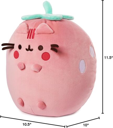 GUND Pusheen Strawberry Scented Squisheen Plush, Squishy Toy Stuffed Animal for Ages 8 and Up, Pink, 11" in Saudi Arabia
