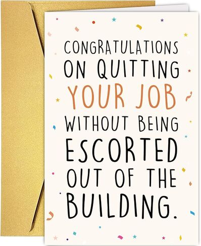 Supoeguk Hilarious Leaving Card for Women Men, Funny Going Away Card for Coworker, Farewell Card, Congratulations on Quitting Your Job... in Saudi Arabia
