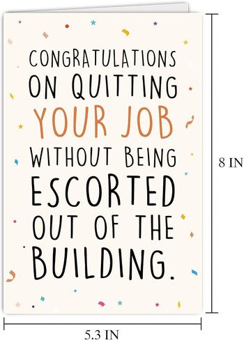 Supoeguk Hilarious Leaving Card for Women Men, Funny Going Away Card for Coworker, Farewell Card, Congratulations on Quitting Your Job... in Saudi Arabia