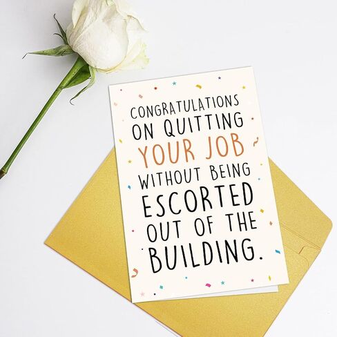 Supoeguk Hilarious Leaving Card for Women Men, Funny Going Away Card for Coworker, Farewell Card, Congratulations on Quitting Your Job... in Saudi Arabia
