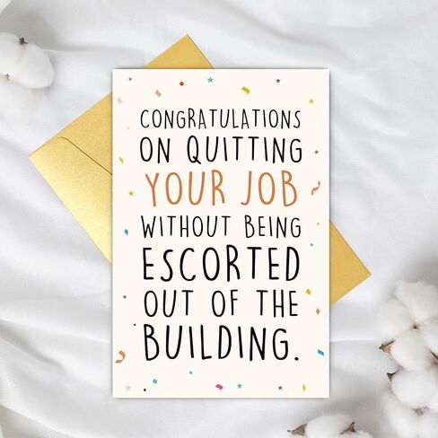 Supoeguk Hilarious Leaving Card for Women Men, Funny Going Away Card for Coworker, Farewell Card, Congratulations on Quitting Your Job... in Saudi Arabia