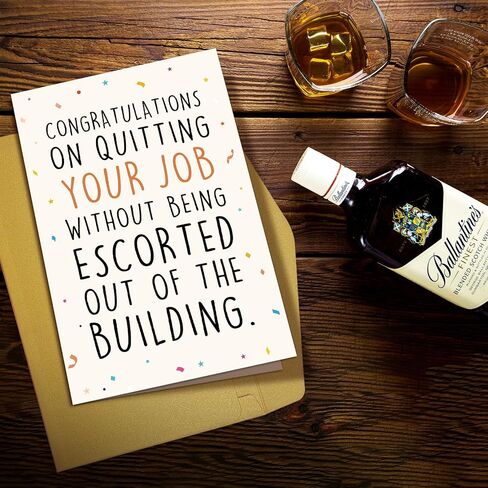 Supoeguk Hilarious Leaving Card for Women Men, Funny Going Away Card for Coworker, Farewell Card, Congratulations on Quitting Your Job... in Saudi Arabia