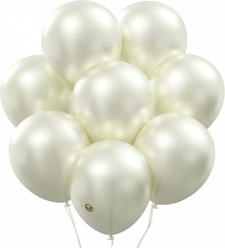 AFTERLOON® Biodegradable Balloons 24 pcs Pearlized White 12 Inch Pearl Color, Pearlescent Thickened Extra Strong Latex Helium Float, Colorful Bulk Color ballon Globos Para Decoration De Fiestas Kids in Saudi Arabia