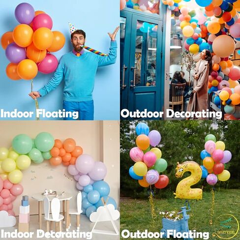 AFTERLOON® Biodegradable Balloons 24 pcs Pearlized White 12 Inch Pearl Color, Pearlescent Thickened Extra Strong Latex Helium Float, Colorful Bulk Color ballon Globos Para Decoration De Fiestas Kids in Saudi Arabia