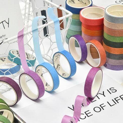 Songdao 36 Rolls Solid Colors Washi Tape Pack Pastel Colored Arts Adhesive Tapes Four Seasons Decorative Masking Tape Sets for Craft, Kids, Scrapbook, DIY, Gift Wrapping (Autumn) in Kuwait