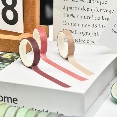 Songdao 36 Rolls Solid Colors Washi Tape Pack Pastel Colored Arts Adhesive Tapes Four Seasons Decorative Masking Tape Sets for Craft, Kids, Scrapbook, DIY, Gift Wrapping (Autumn) in Kuwait