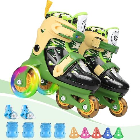 Kids Quad Roller Skate,Roller Skates for Girls Boys,3-Point Balance Roller Shoes for Beginners in Kuwait