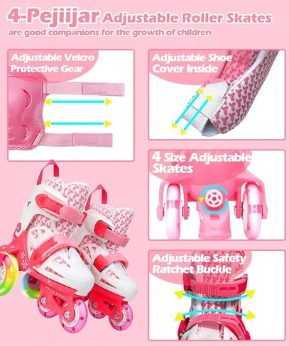 التزلج الرباعي الرباعي ، التزلج على الجليد للبنات الفتيات ، أحذية ثنائية التوازن من 3 نقاط للمبتدئين in Kuwait